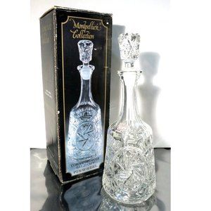 Vintage Montpellier Collection PIN WHEEL 24% Lead Crystal 9" Cordial Decanter